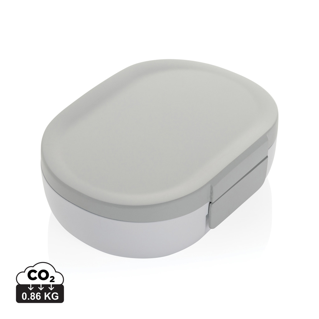Boîte à lunch personnalisée 700ml PP recyclé Avira Atlas Blanc et Gris
